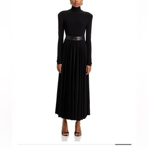 Norma Kamali Black Pleated Maxi dress